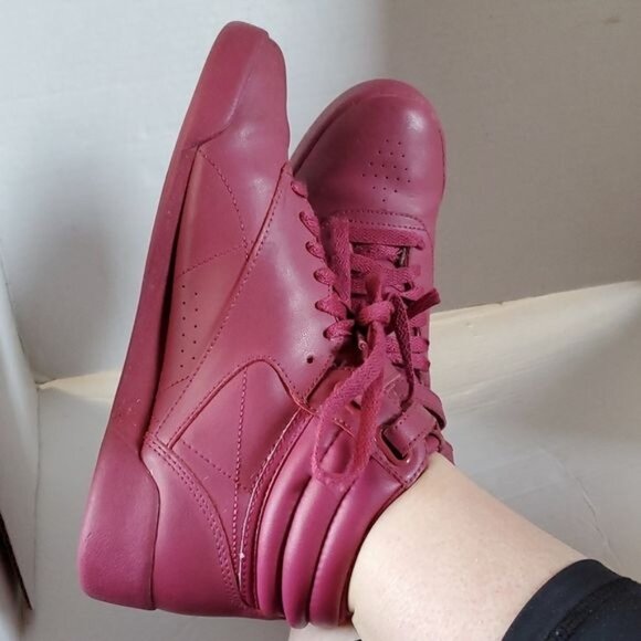 Reebok High Tops Freestyle Hi Grade School Vintage 80's Classic Women's WOMANS 5 - Picture 2 of 14